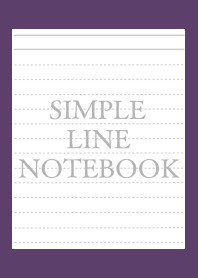 SIMPLE GRAY LINE NOTEBOOK/DEEP PURPLE