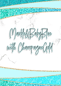 Marble Baby Blue dengan Champagne Gold.
