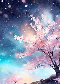 Beautiful night cherry blossoms#2724