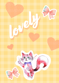 Naughty cats3 on brown & yellow