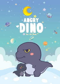 Angry Dino Fat Lover Blue Hawaii