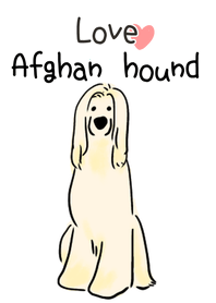 Cream Afghan hound dog theme