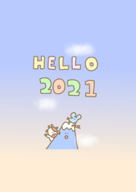 ねずみパステルうし年末年始21基本カラフル