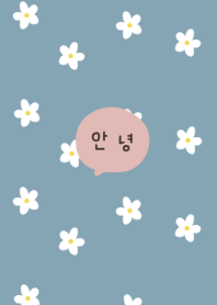 blue beige. pink. Flower.