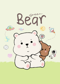 หมีอ้วน สีเขียว