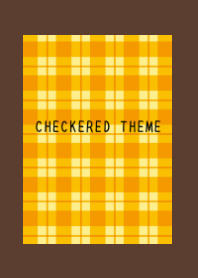 ORANGE CHECKERED THEME-DEEP BROWN