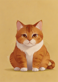 Naughty fat orange cat