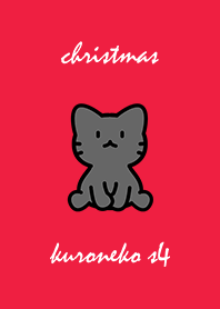 black cat christmas red s04