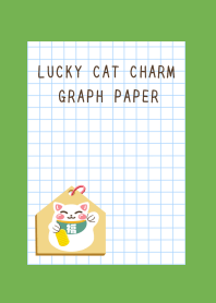LUCKY CAT CHARM GRAPH PAPER/GREEN/YELLOW