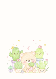 Little bear and cute cactus 1 (Pp)