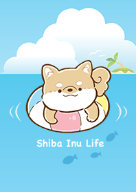 Shiba Inu Life "summer sea" theme