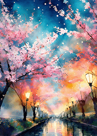 美しい夜桜の着せかえ#2076