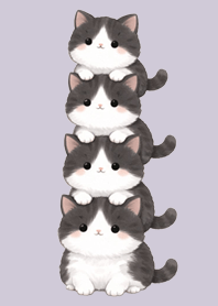 疊疊貓｜八字貓療癒丁香紫#2