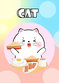 Make Breakfast With  White Cat Theme