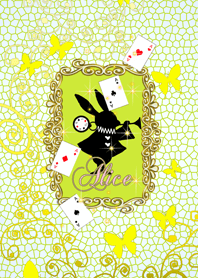 Rabbit in Wonderland greenish brown*14