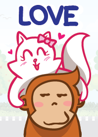 Cat & Monkey in Love