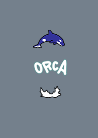 Killer Whales and Splashing gray blue.