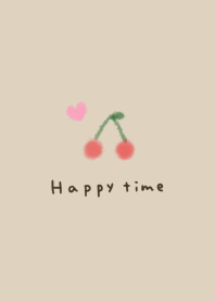 Cherry and heart. Have a happy time.