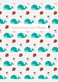 strawberrie and Whale on white