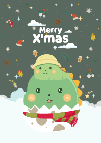 Merry Christmas ChicCloud Midnight Green