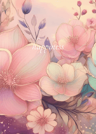 Fantastic pink flowers on yellow