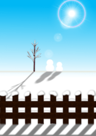 冬の晴れた日に（雪だるま）