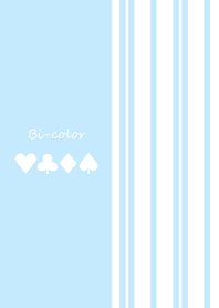 Bi-color -Pastel blue stripe-