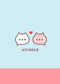 Pair Cat&Heart / Peach Pink&Pale Blue