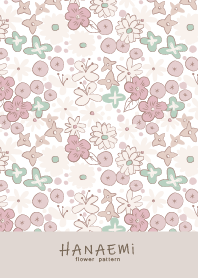 HANAEMI flower pattern -pink3-