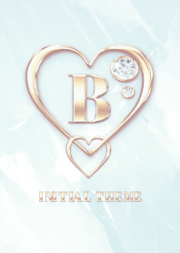 [ B ] Heart Charm & Initial  - Blue 2