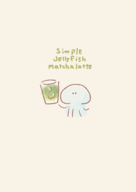 Simple jellyfish matcha latte beige.