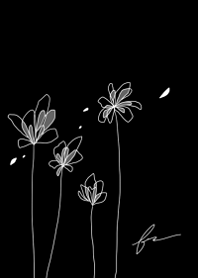 シンプルモダンフラワー・ブラック