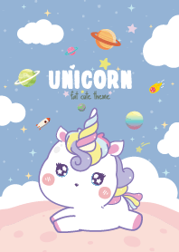 Unicorns Kawaii Galaxy Blue