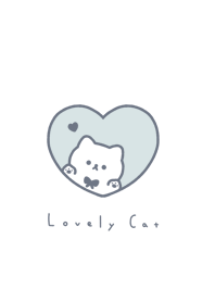 小貓和心 / light blue white.