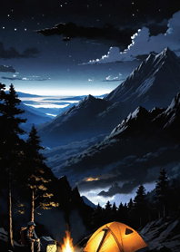 Camping mountains night UJM44