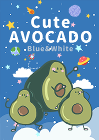 misty cat-avocado blue&white universe