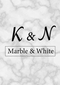 【K&N】イニシャル 大理石モノトーン白
