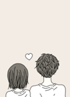 Boyfriend And Girlfriend And White Line Theme Line Store