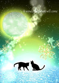 Luck rises black cat and moon14.