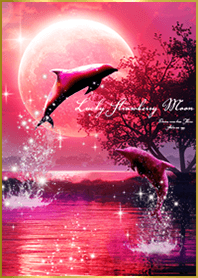 Strawberry Moon and Dolphins#