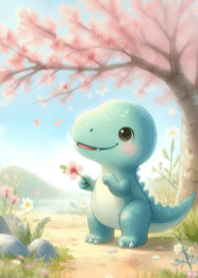 Dinosaur and Cherry Blossom V.1