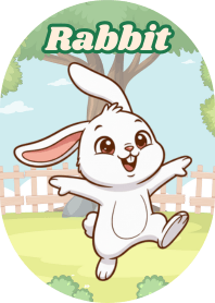 Gentle and Cute Bunny (B/W 03)