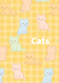 Lazy cats on light yellow