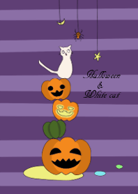 Halloween and White cat