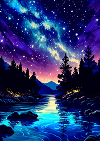 Beautiful starry night view#2971