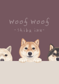 Woof Woof - Shiba inu - DUSTY ROSE