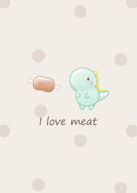 Dinosaur and Meat -brown- dot