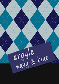 argyle navy & blue