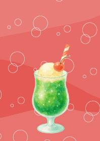 Melon Cream Soda on red