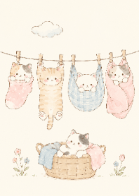 Laundry Day Kittens